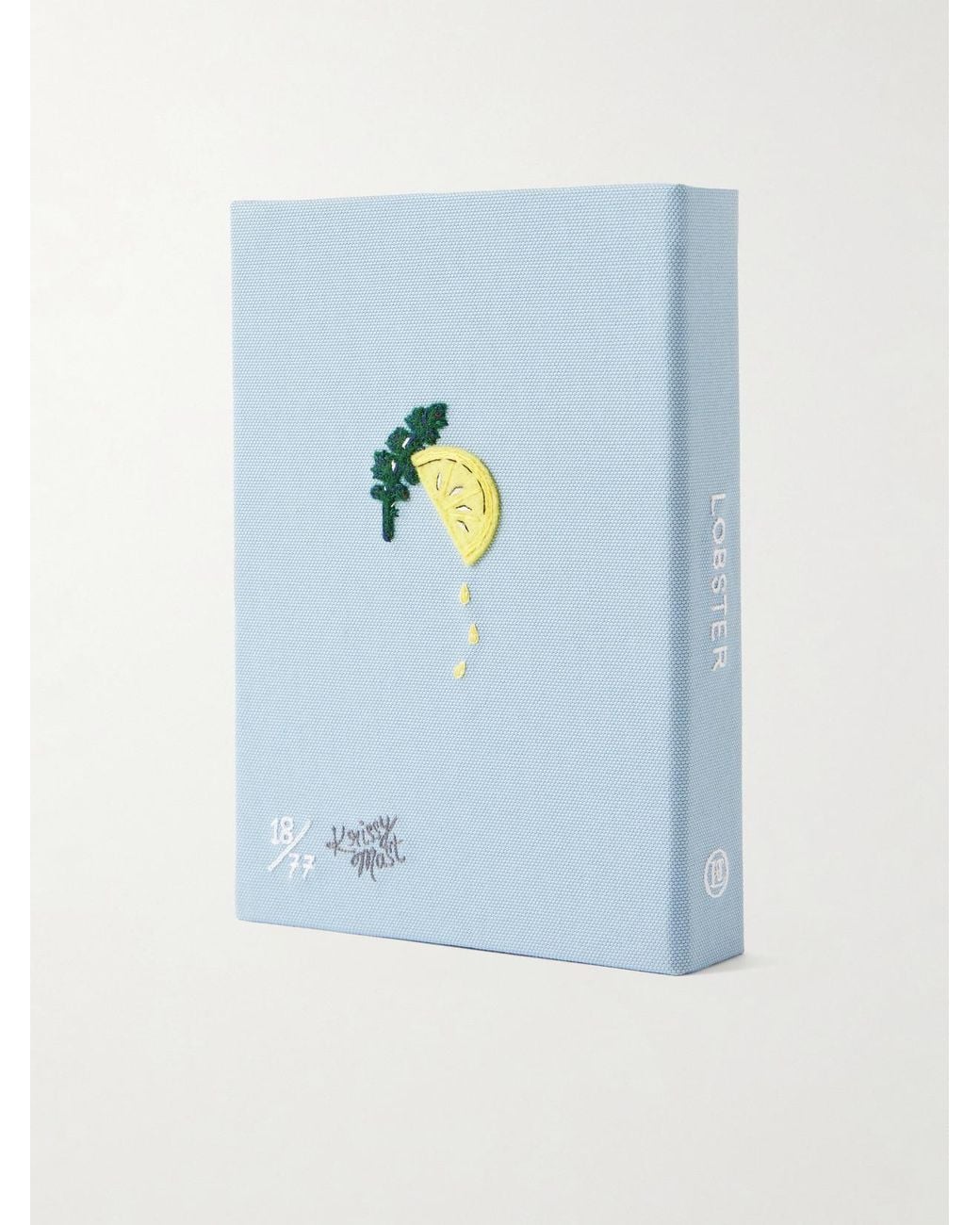 Olympia Le-Tan White Lobster Appliquéd Embroidered Canvas Clutch