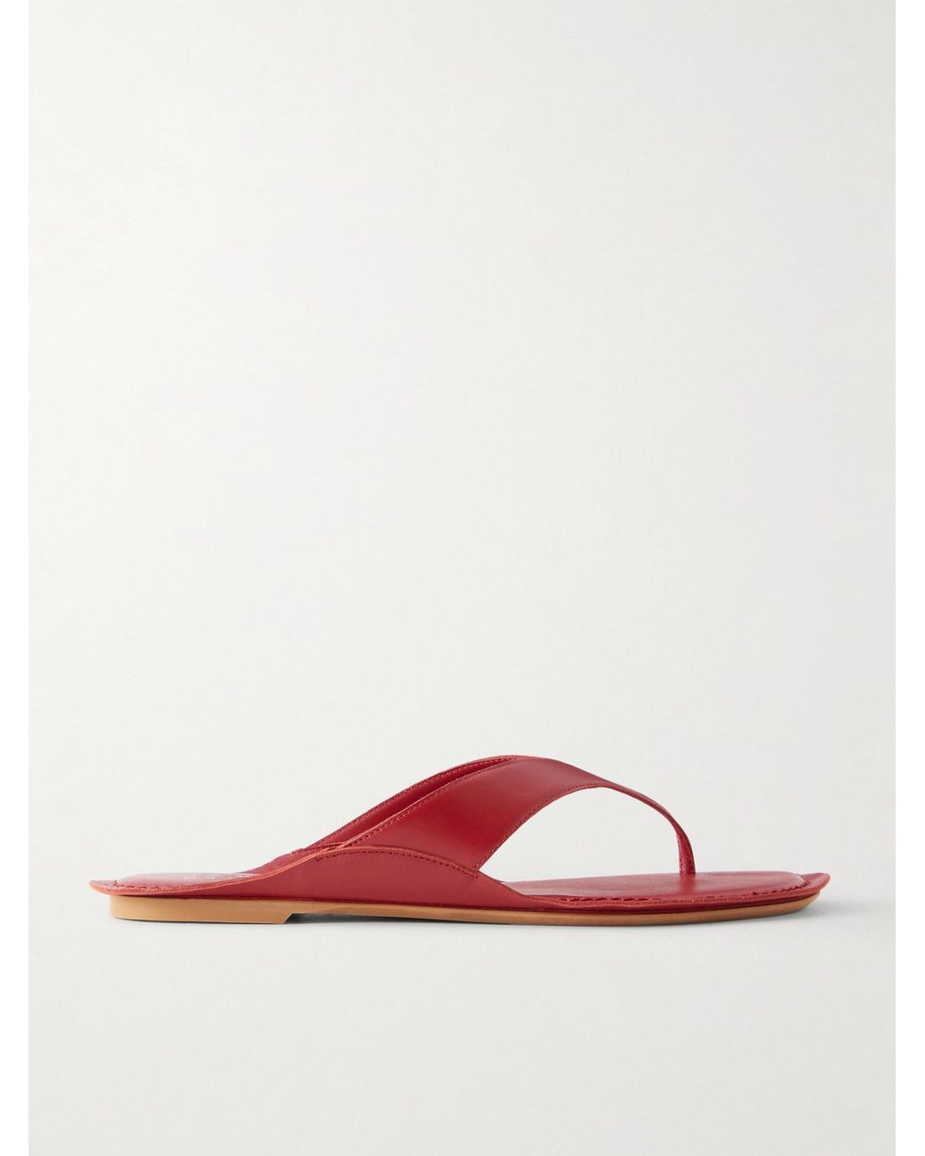 Jamie Haller Red The San Diego Leather Thong Sandals
