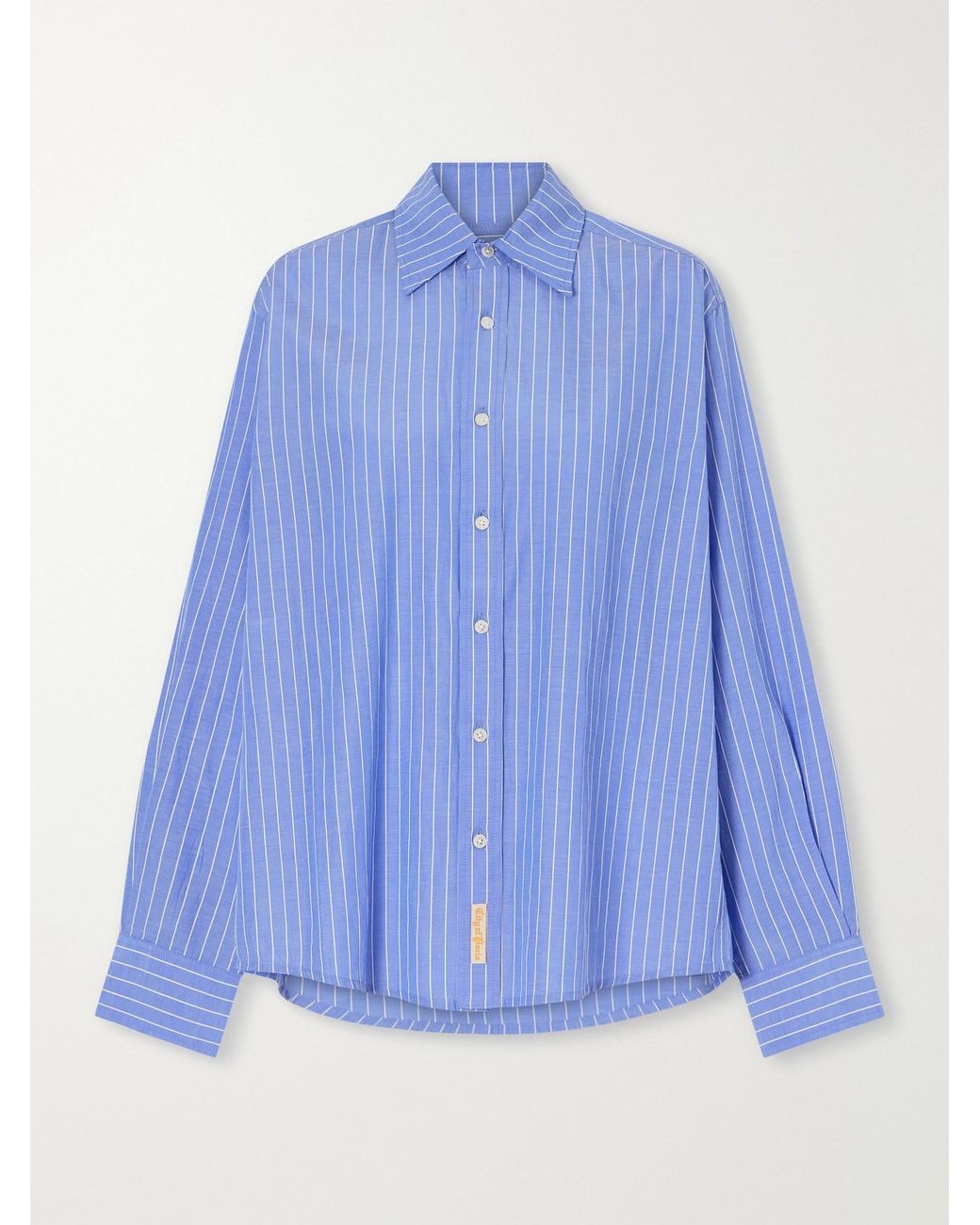 Bode Bluebell Striped Cotton-Poplin Shirt