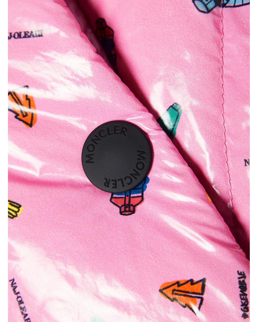 Moncler Genius Pink 3 Moncler Grenoble Cropped Printed Quilted Down Ski Jacket