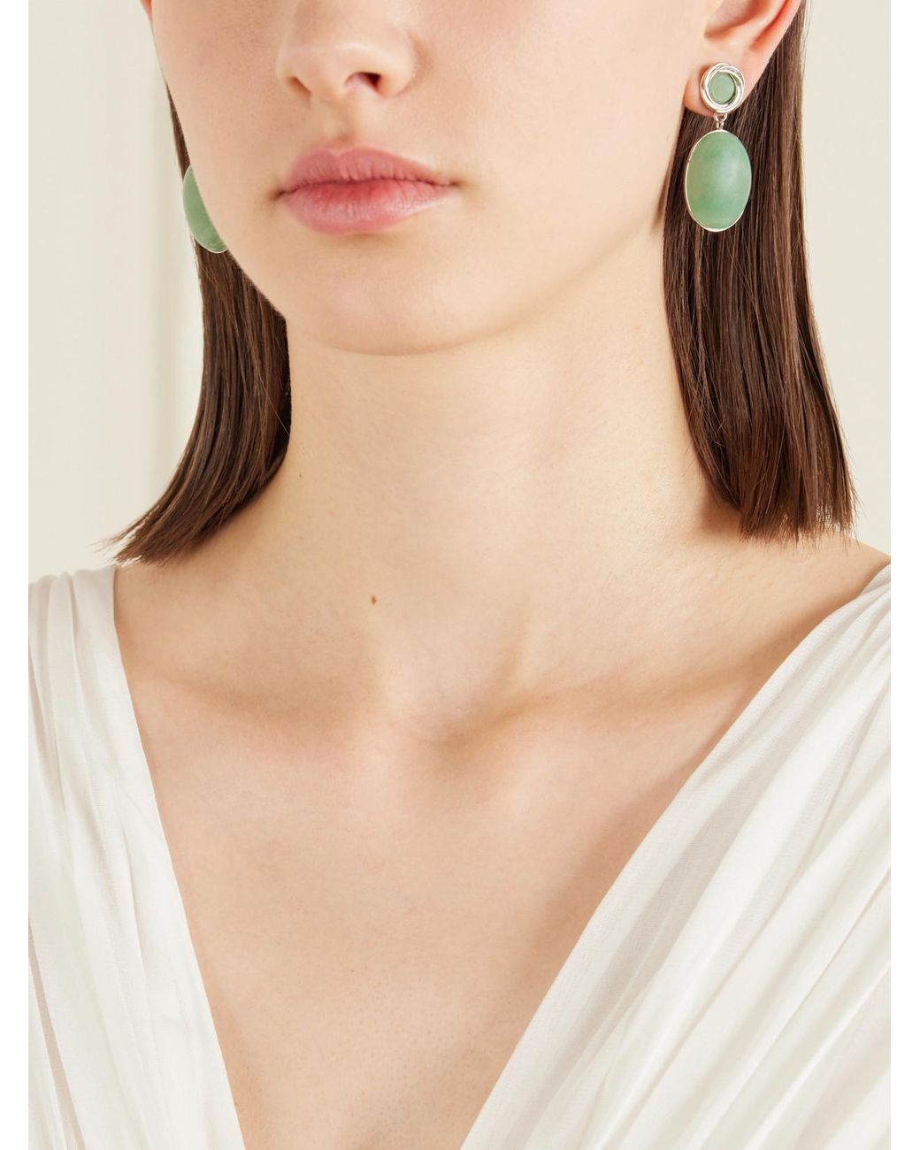 Jennifer Behr Green Ruthie-Tone Aventurine Earrings