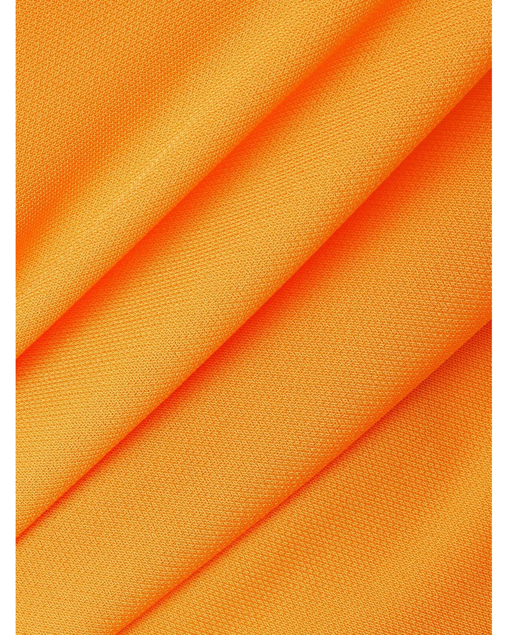 Bottega Veneta Orange Draped Gathered Jersey Maxi Dress