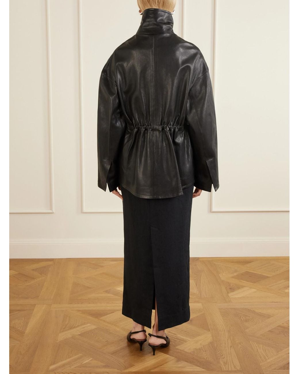 Nour Hammour Black Passage Leather Jacket