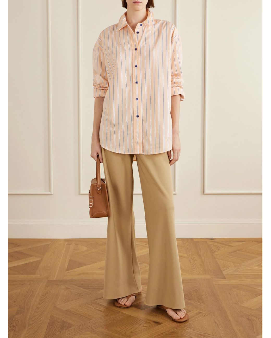 La Ligne Natural Striped Cotton-Poplin Shirt