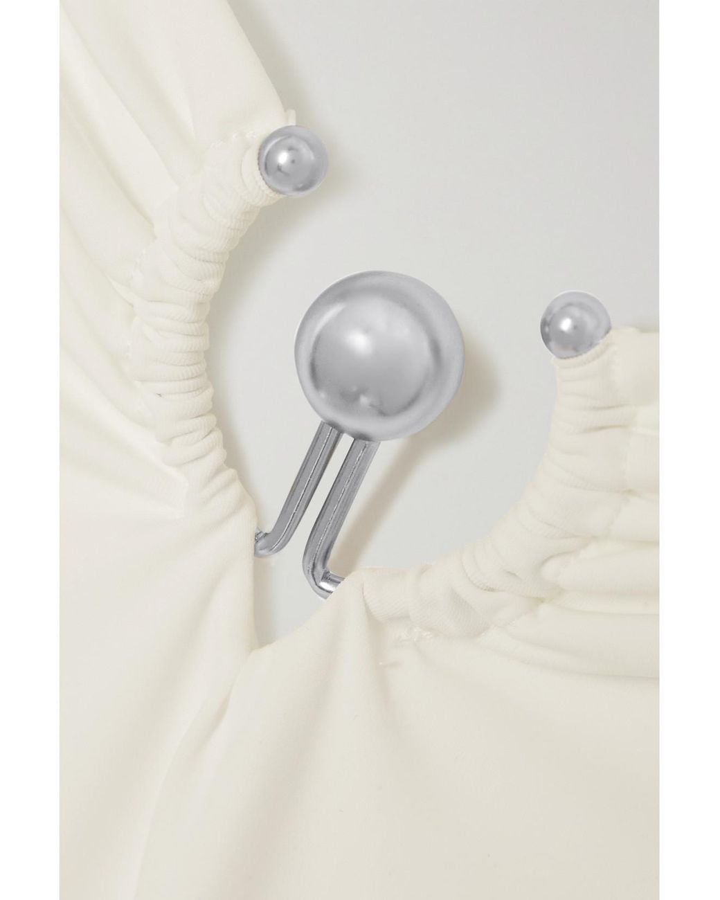 Christopher Esber White Embellished Cutout Swimsuit