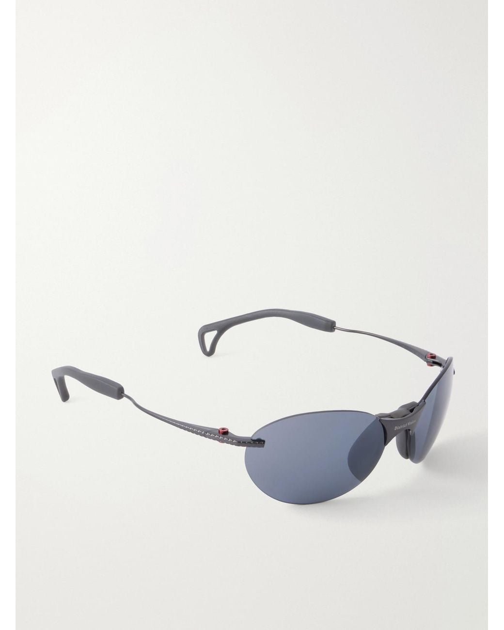 District Vision Blue Mami Vantage Rimless D-Frame Titanium Sunglasses