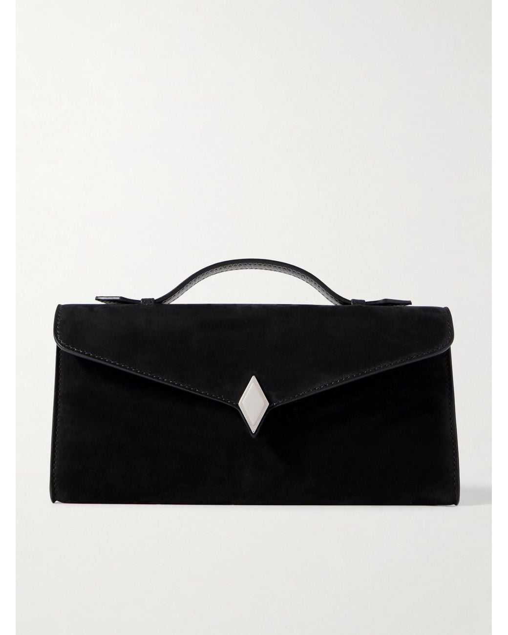 Metier Black Edge Embellished Nubuck Clutch