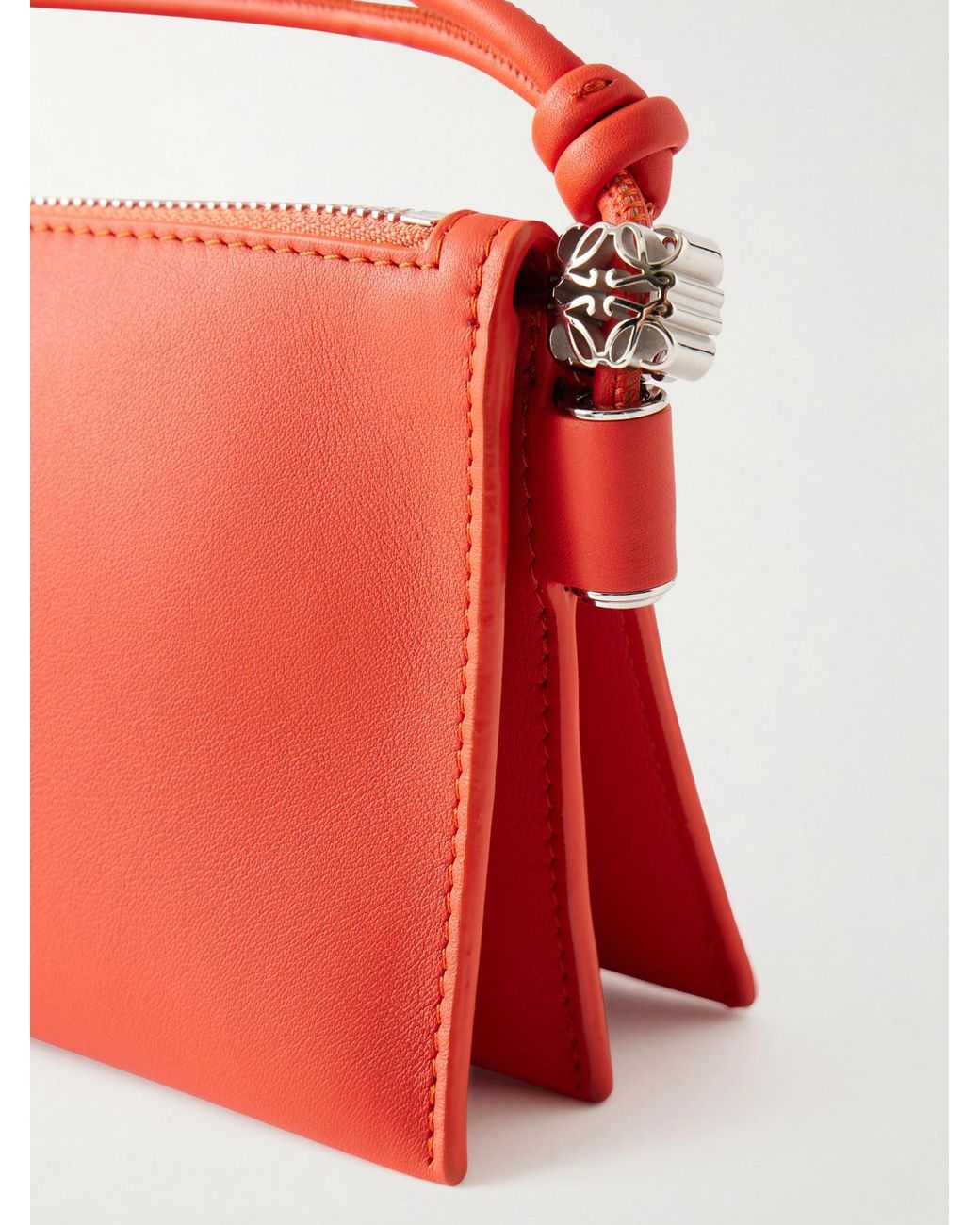 Loewe Red Joya Embellished Leather Shoulder Bag