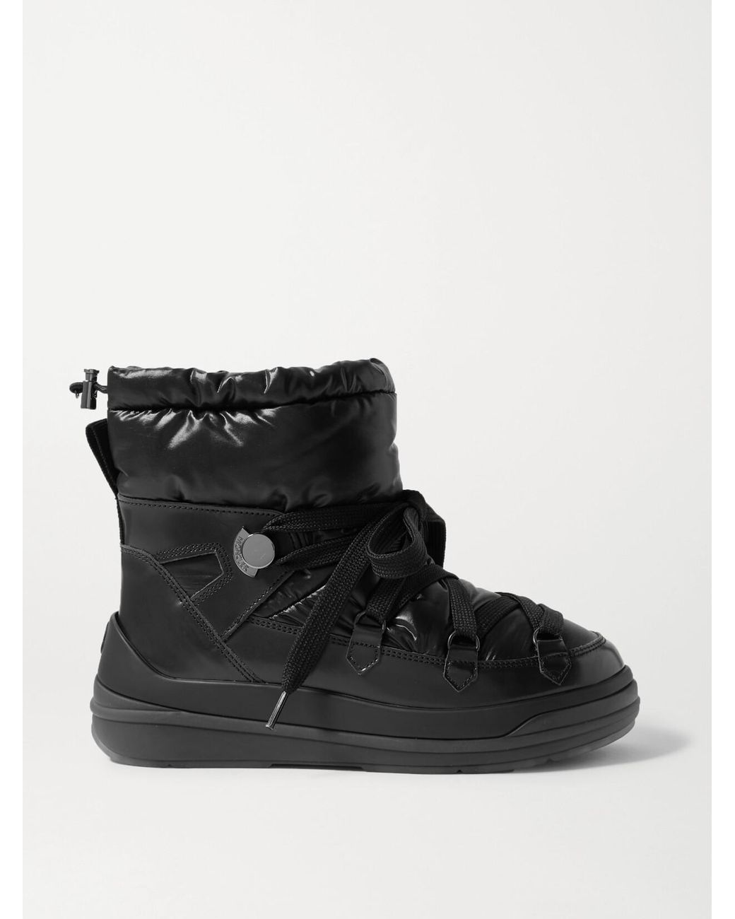 Moncler Black Insolux Leather And Padded Shell Ankle Boots