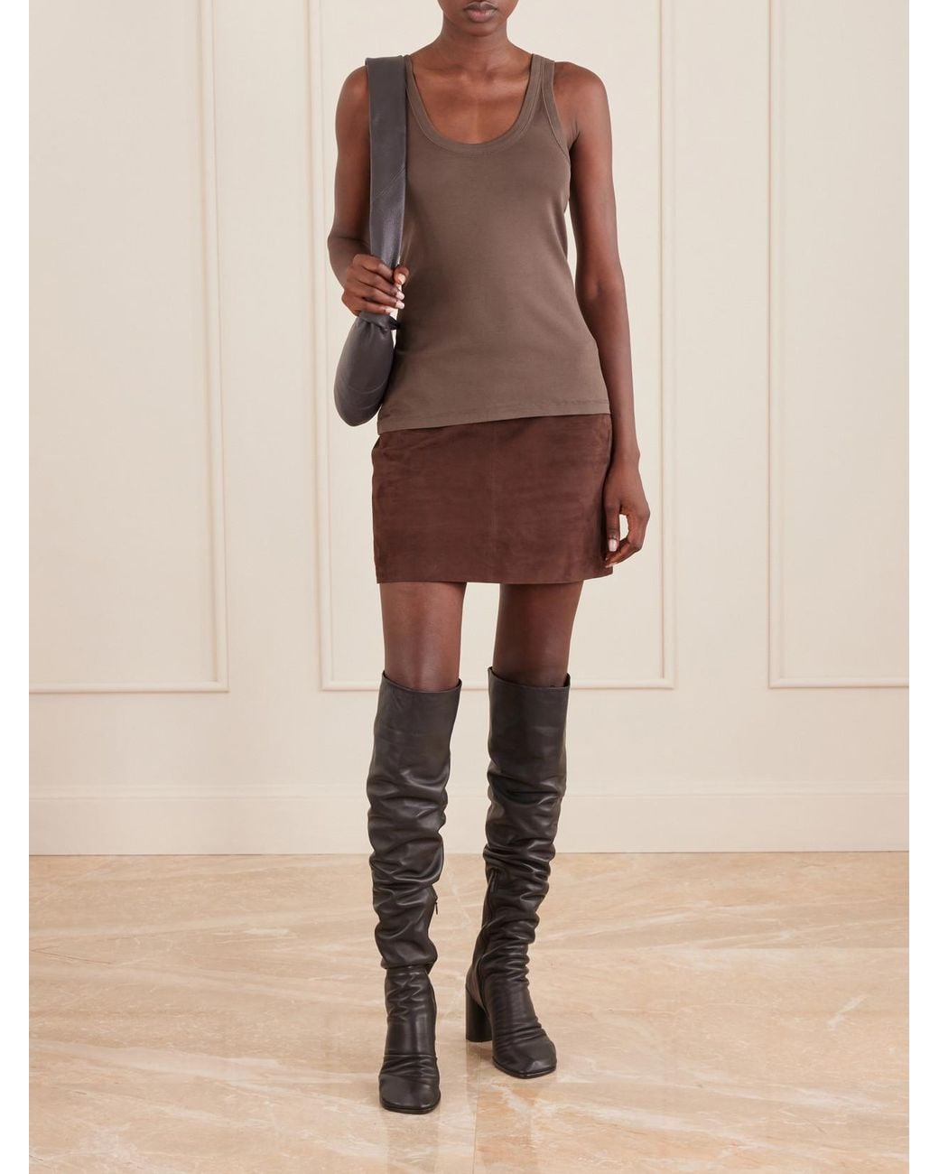 Lemaire Brown Cotton-Jersey Tank