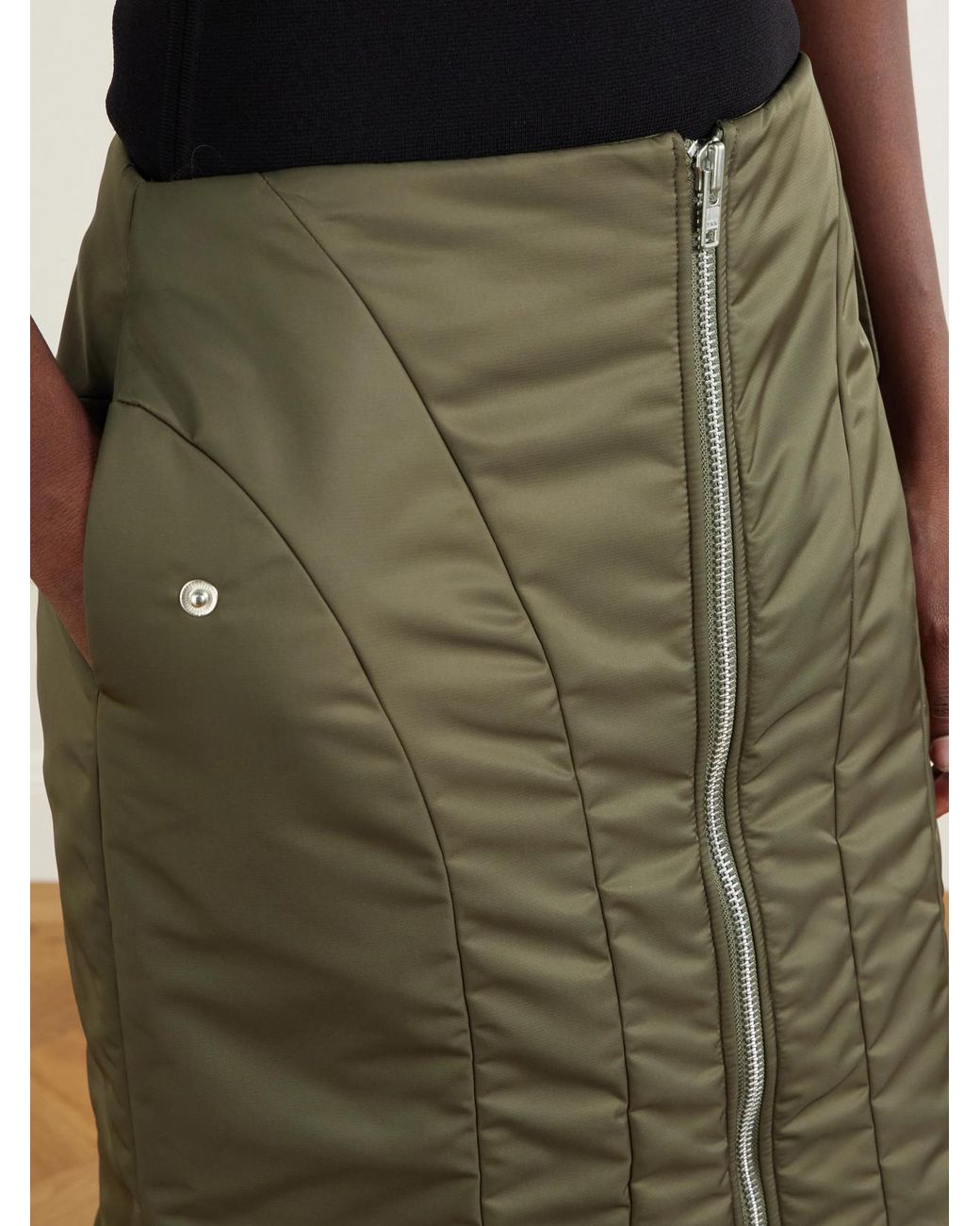 Simone Rocha Green Satin Midi Skirt