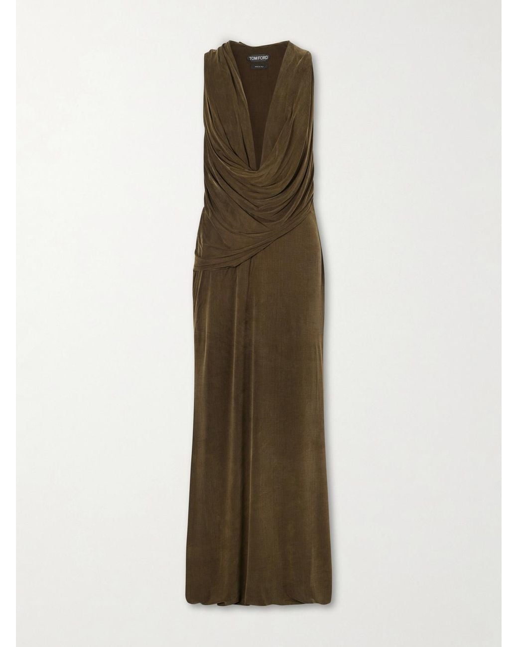 Tom Ford Natural Draped Jersey Gown