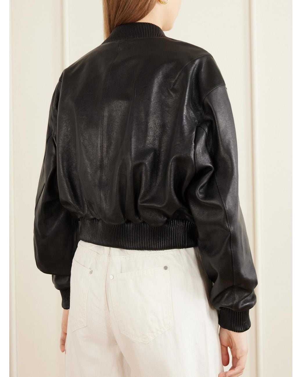 Arma Black Hannan Leather Bomber Jacket