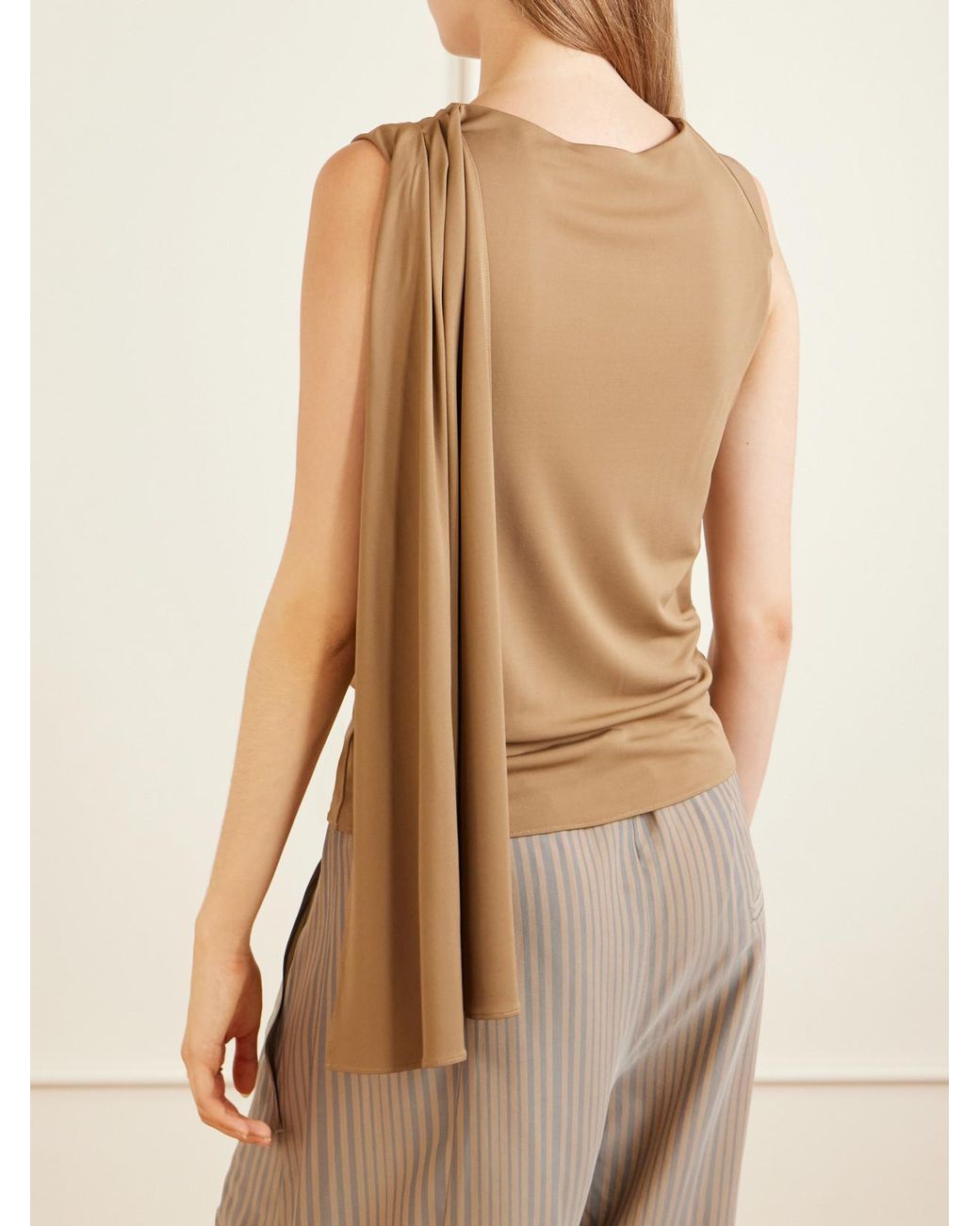 Kallmeyer Natural Floriana Draped Jersey Blouse