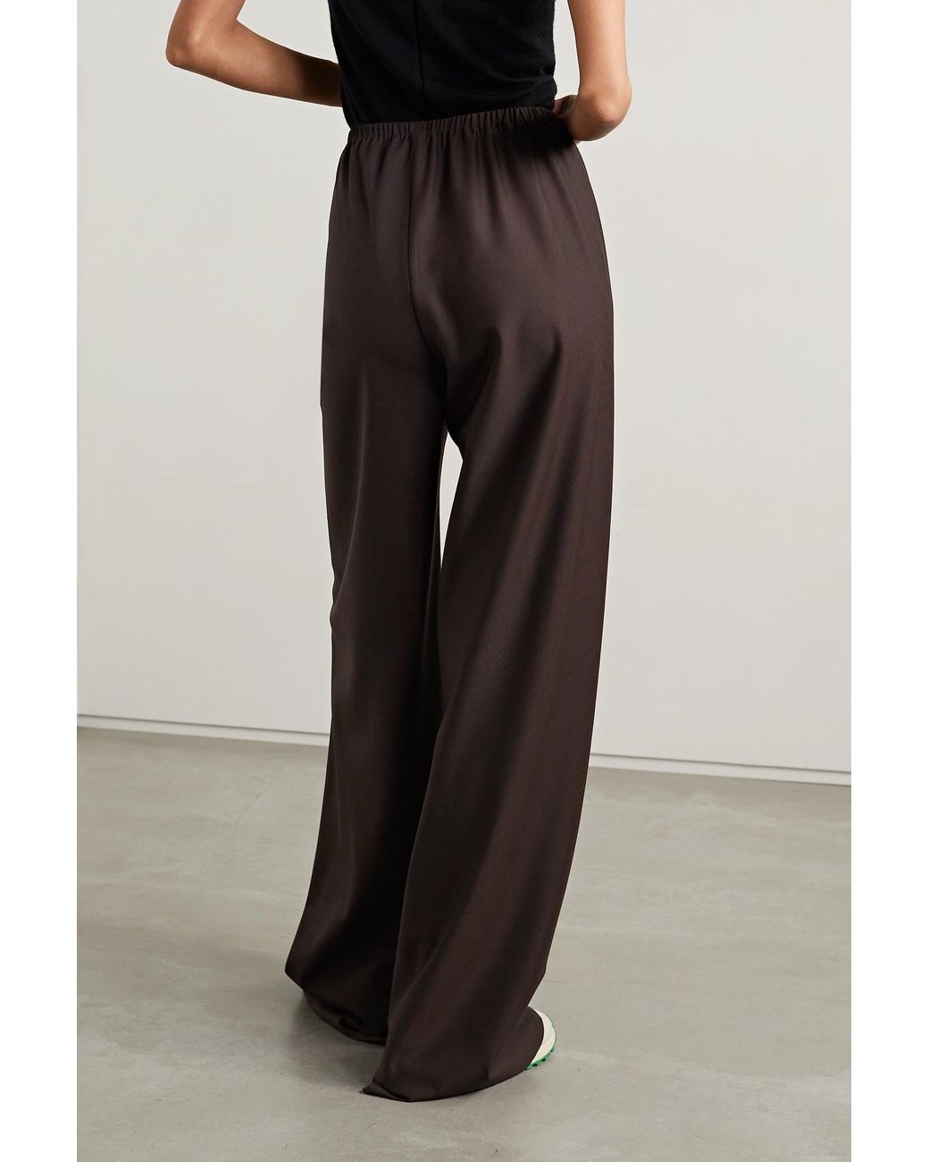 The Row Gala Wool And Mohair-blend Wide-leg Pants in Brown | Lyst