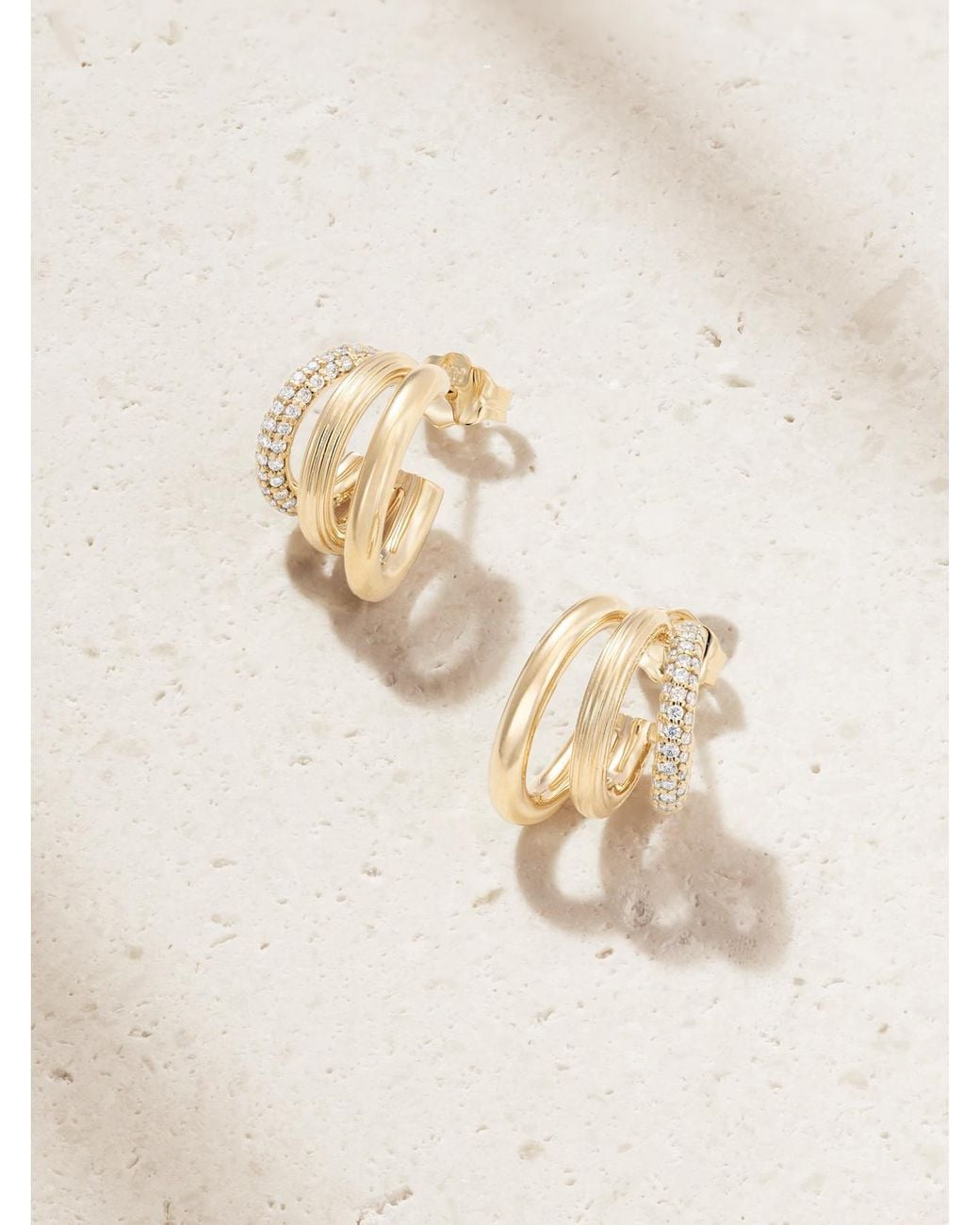 Sydney Evan Natural 14-Karat Diamond Hoop Earrings