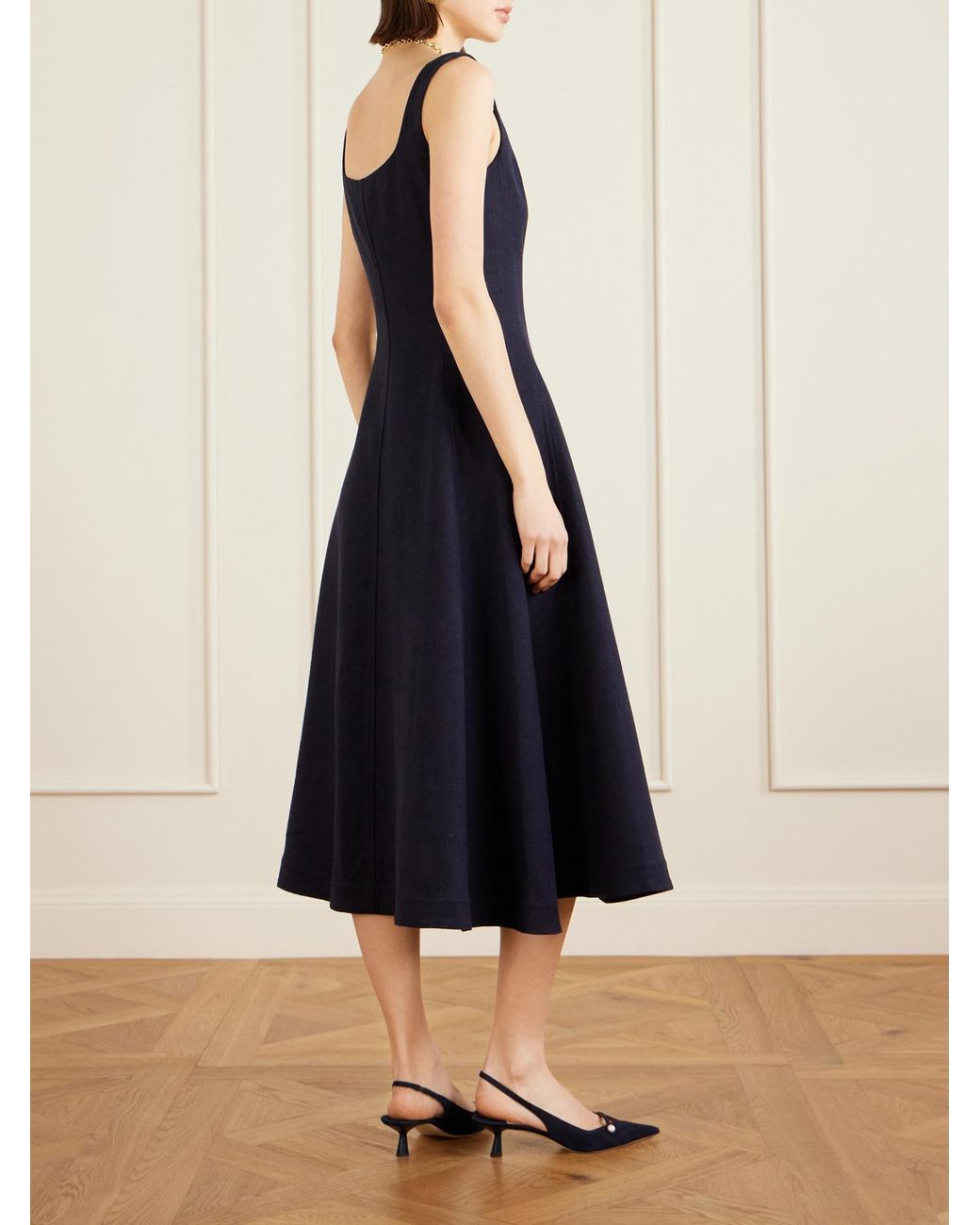 Altuzarra Orrie Paneled Cotton-Blend Midi Dress in Blue | Lyst