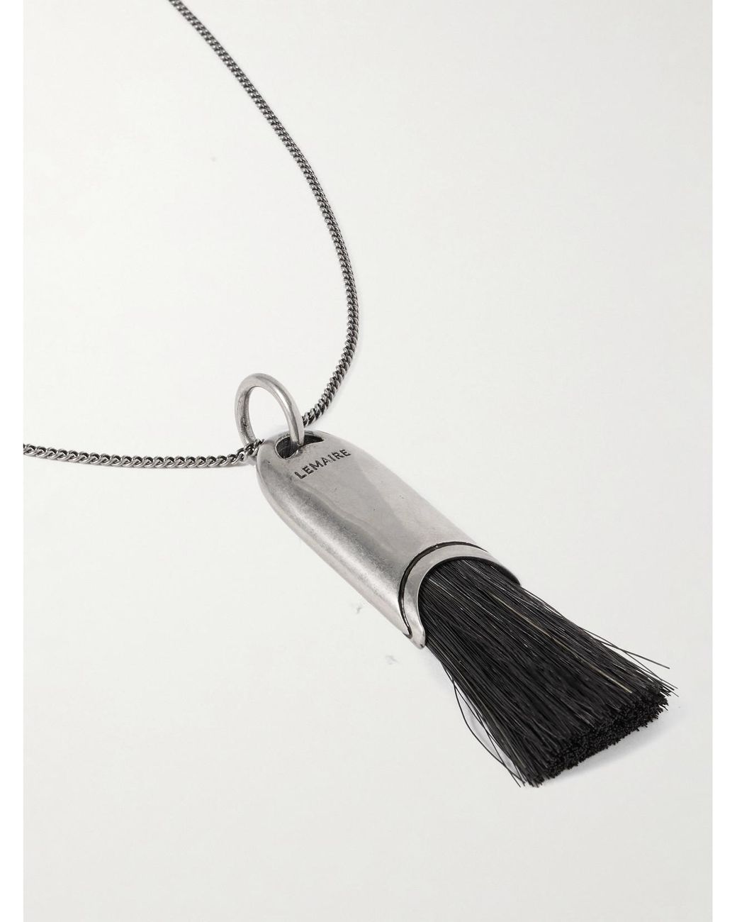 Lemaire White Personal Brush-Tone And Horse Hair Necklace
