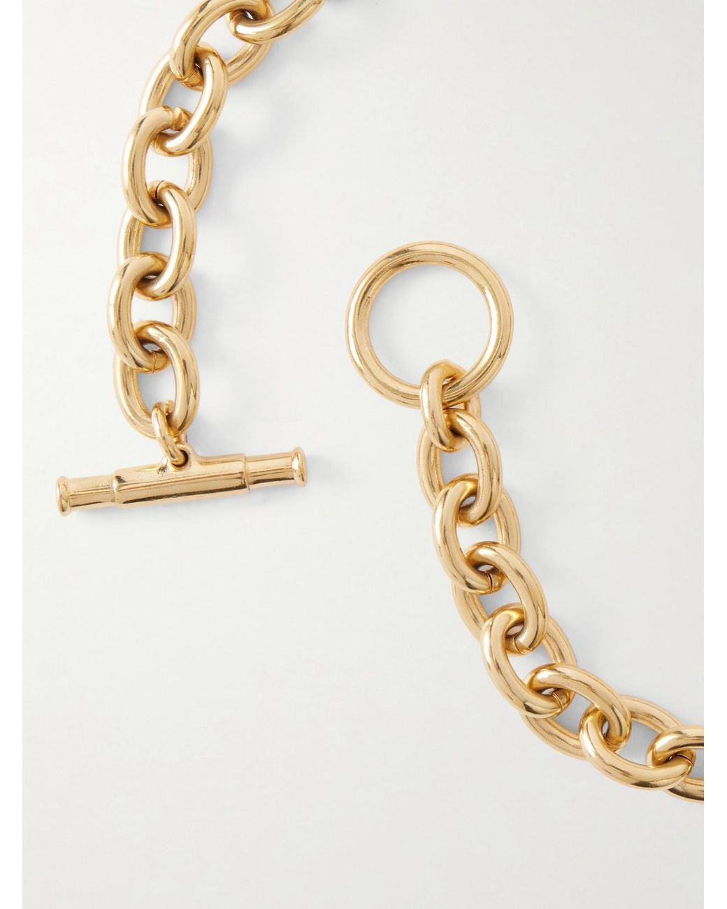 Chloé Metallic Tone And Leather Necklace