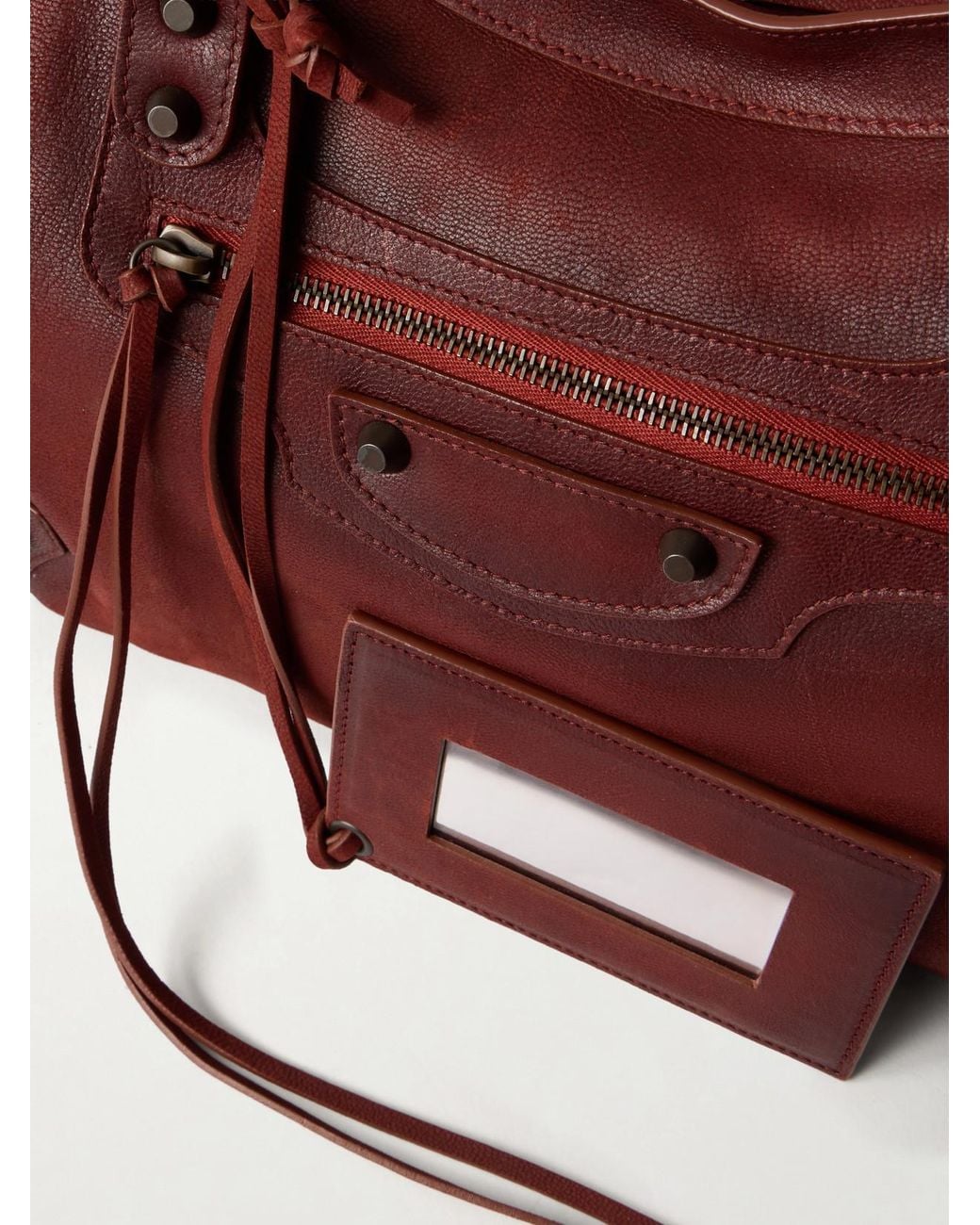 Balenciaga Red Le City Medium Leather Shoulder Bag