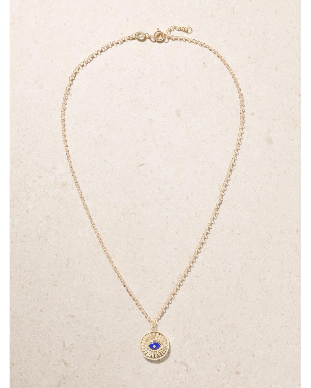 L'Atelier Nawbar Natural Little Dream Of Clarity 18-Karat Lapis Lazuli Necklace