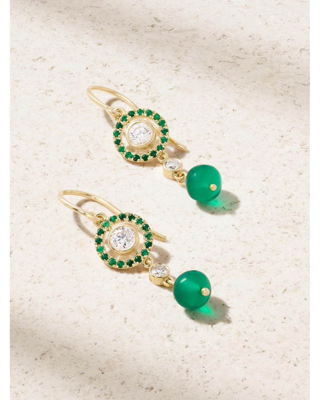 Ileana Makri Metallic Orbit 18-Karat Multi-Stone Earrings
