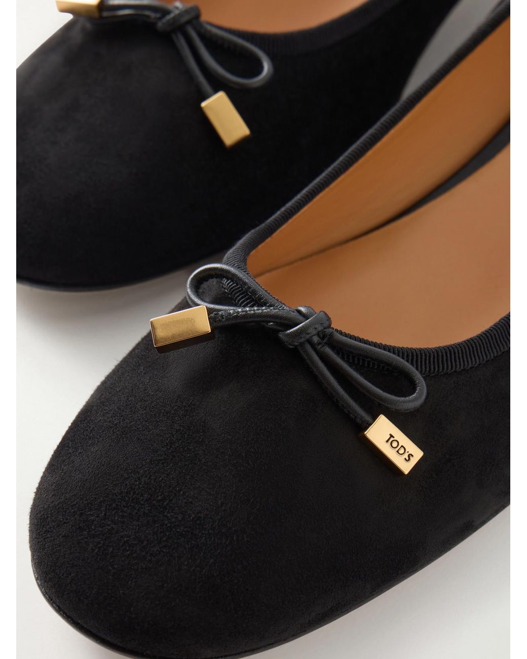 Tod's White Suede Ballerina Flats
