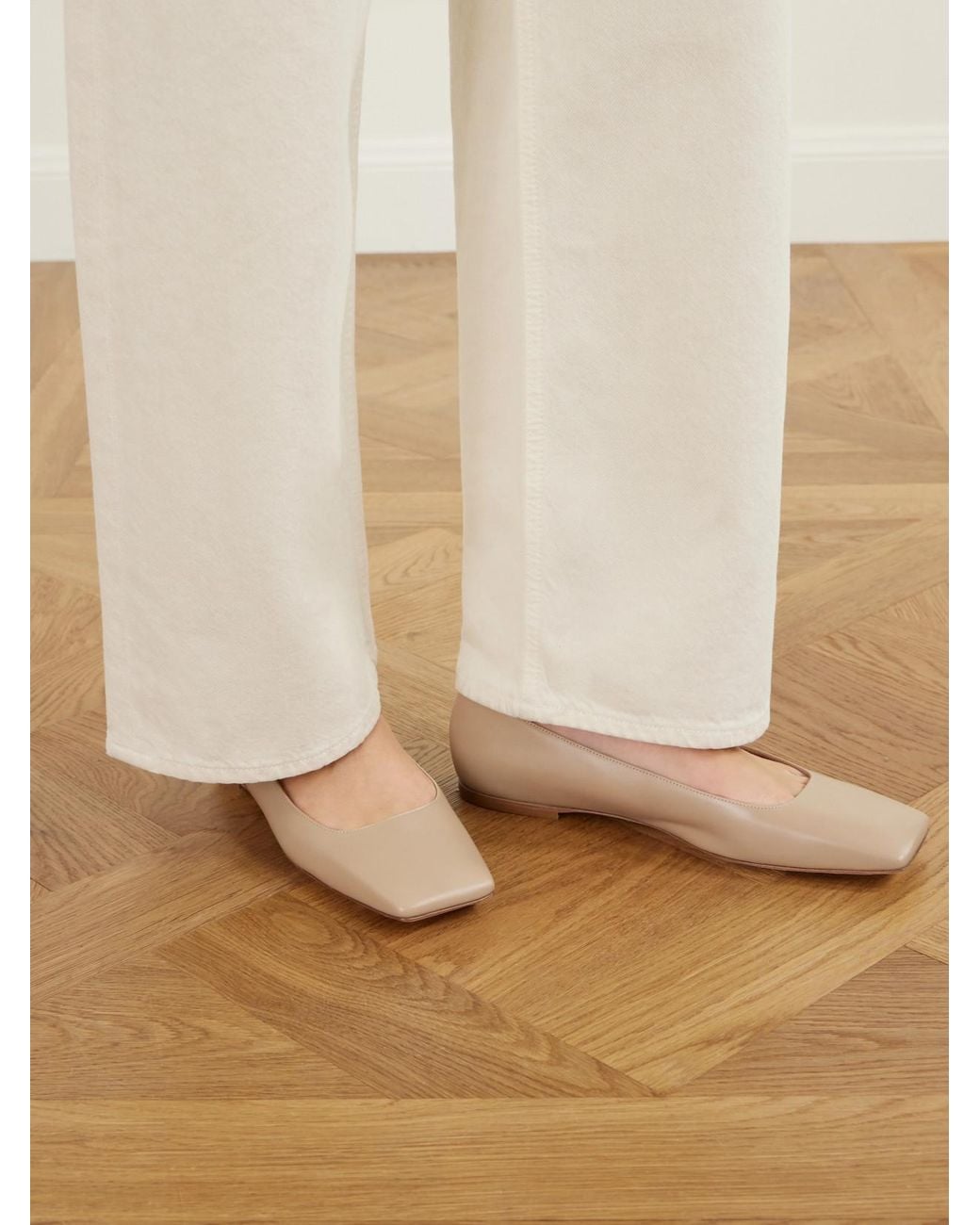 Gianvito Rossi Natural Leather Ballet Flats
