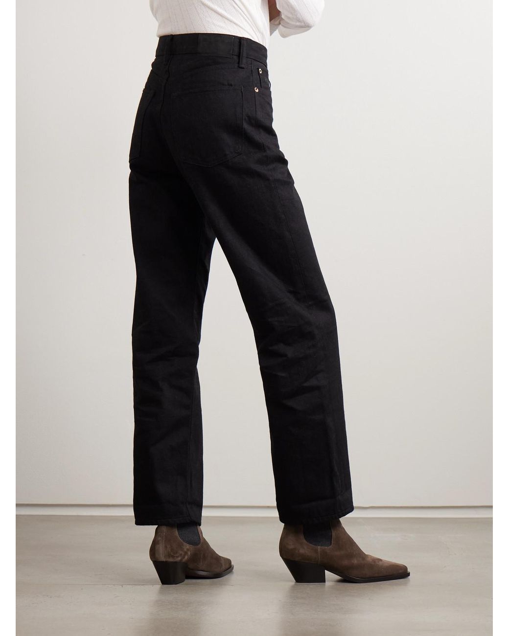 RRL Black High-Rise Wide-Leg Jeans