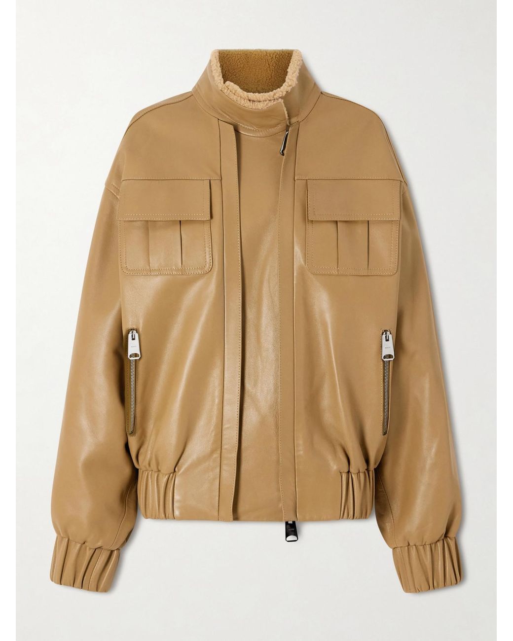 Khaite Natural Malone Shearling Bomber Jacket