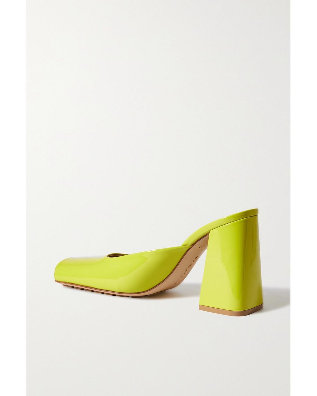 Bottega Veneta Yellow Patent-Leather Mules