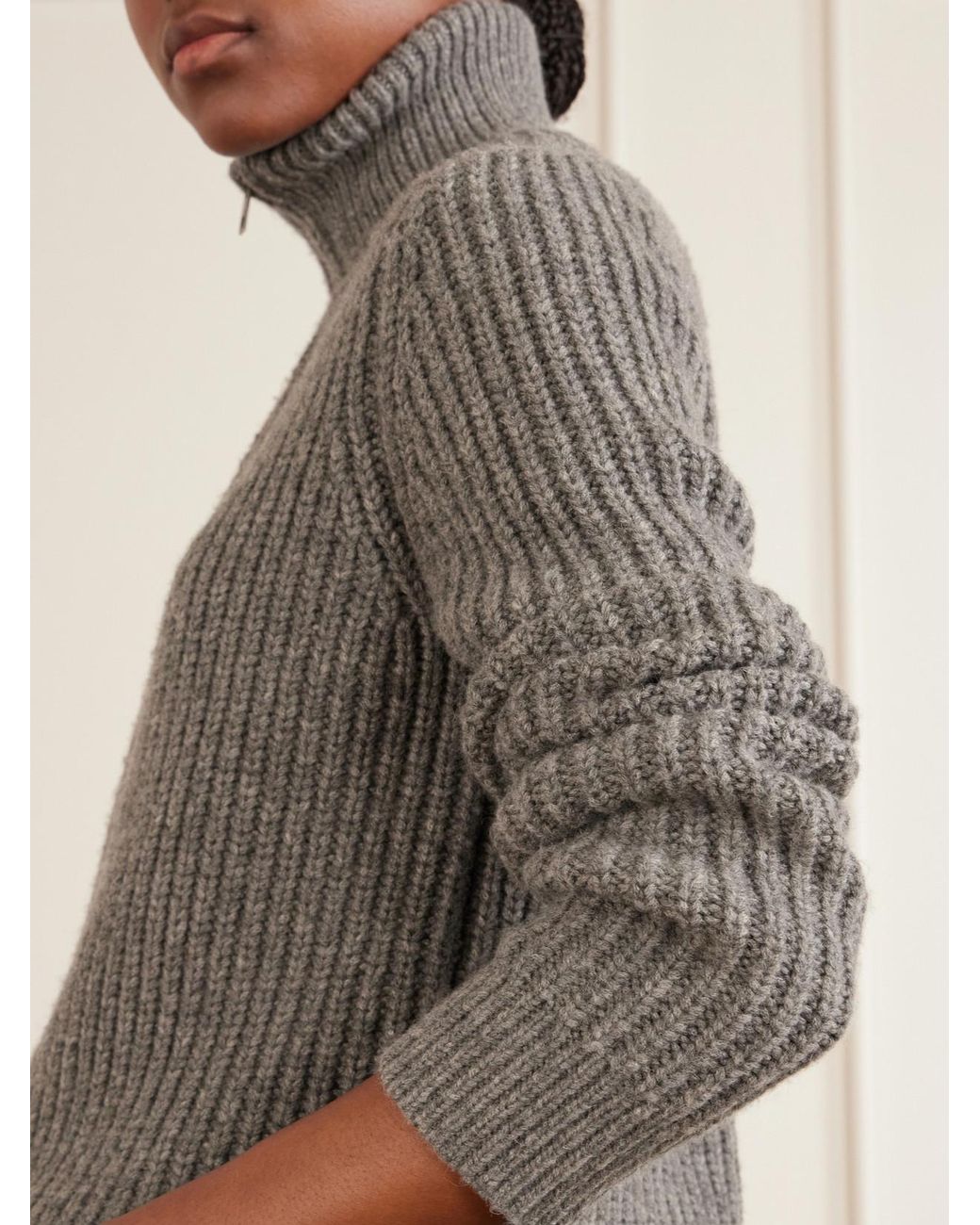 Nili Lotan Gray Arlen Merino Wool-Blend Cardigan
