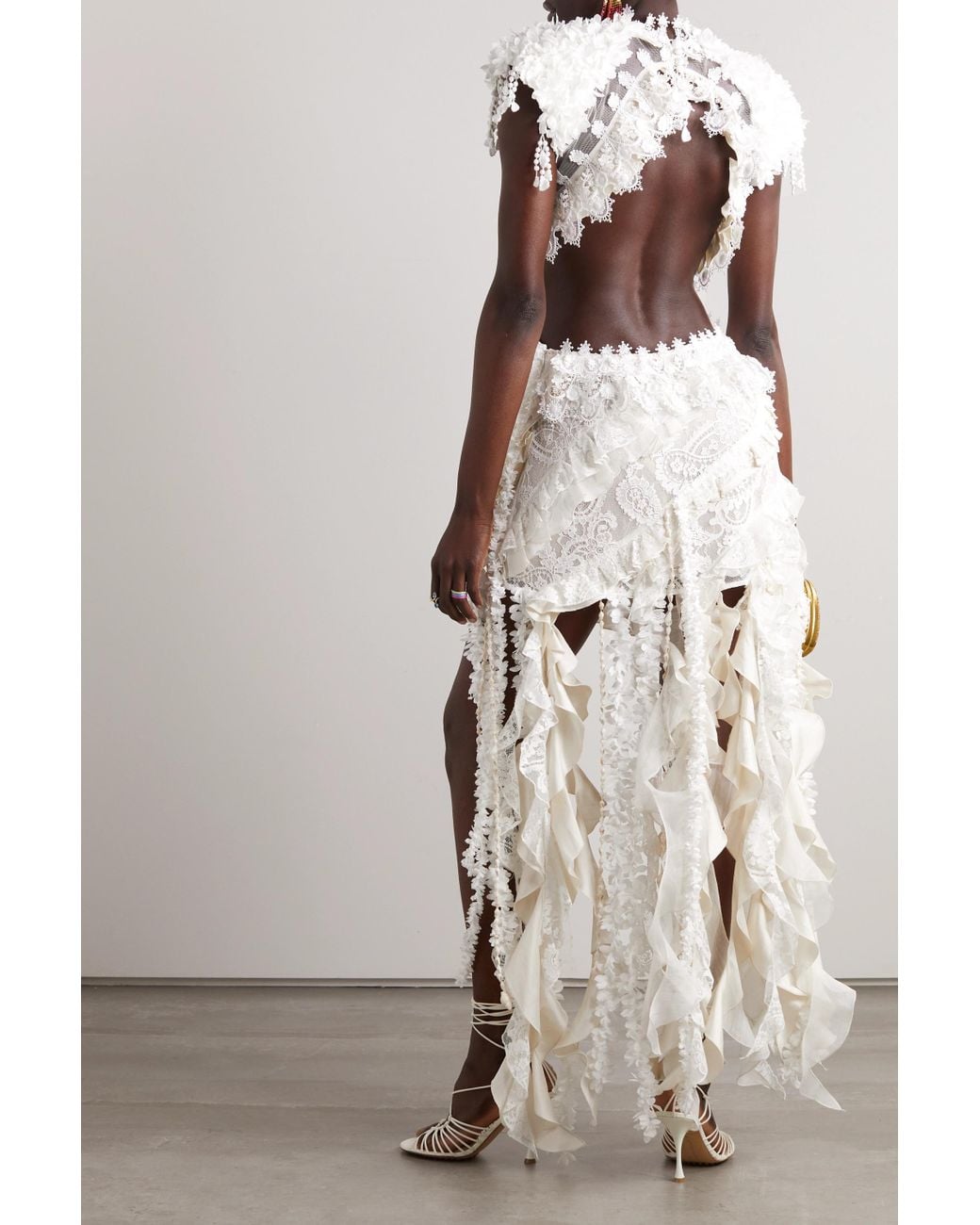 Zimmermann Wonderland Lace Frill Dress in White | Lyst Australia