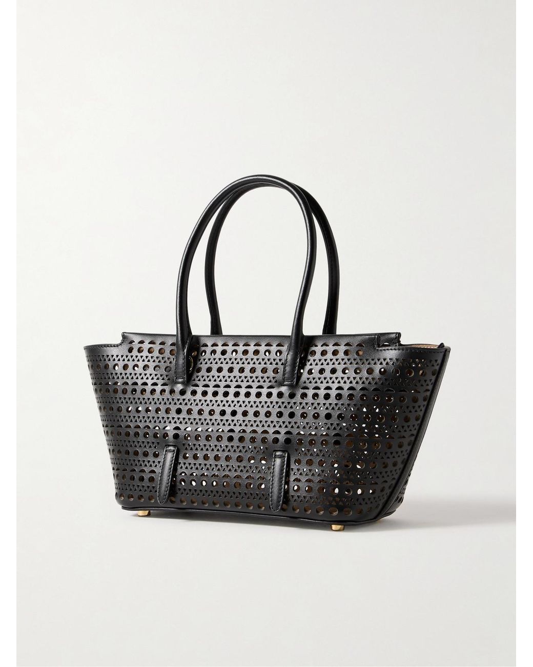 Alaïa Black New Mina 20 Laser-Cut Leather Tote
