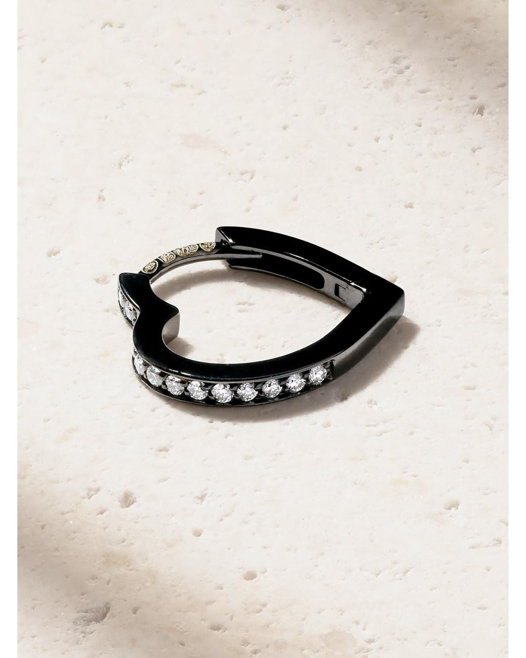Repossi Black Antifer Heart Small 18-Karat Diamond Single Earring