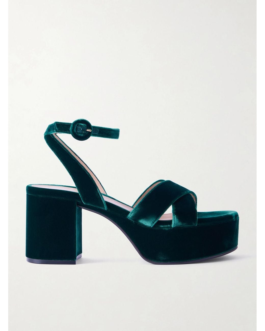 Gianvito Rossi Blue 35 Velvet Sandals