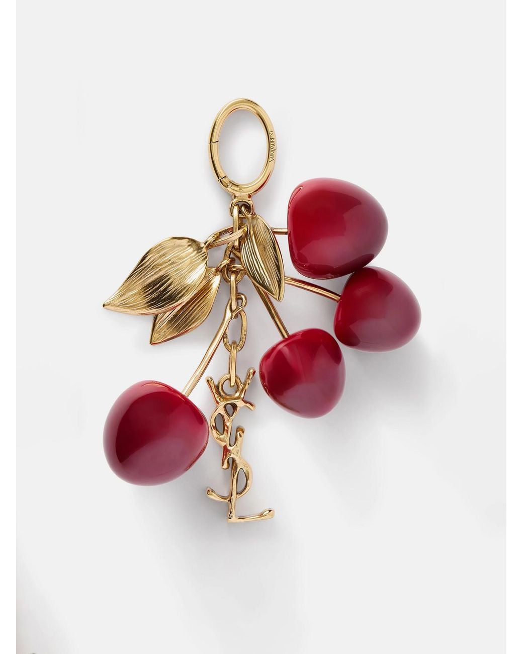 Saint Laurent Red Tone And Resin Keychain