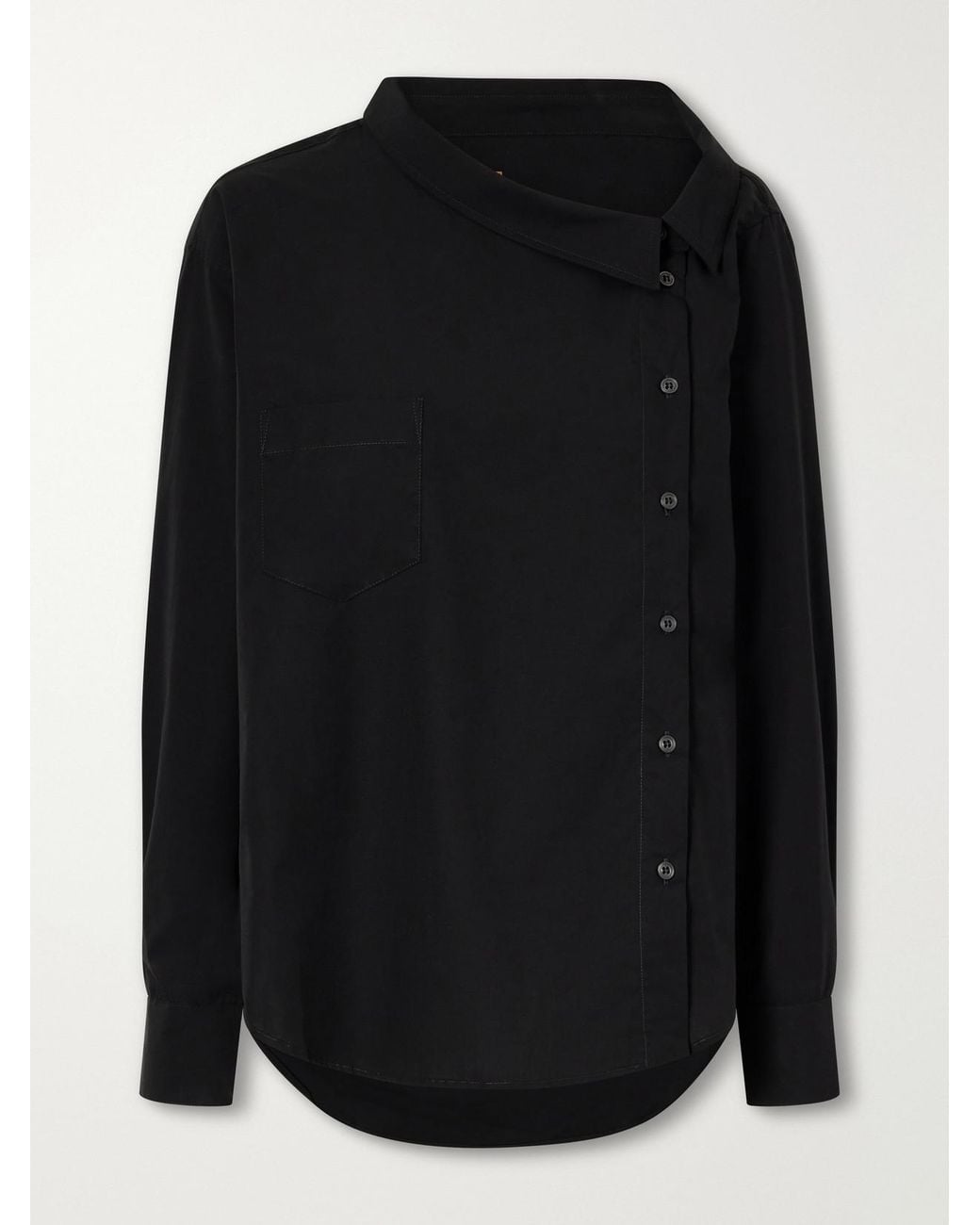 Jamie Haller Black The Asymmetry Cotton-Poplin Shirt