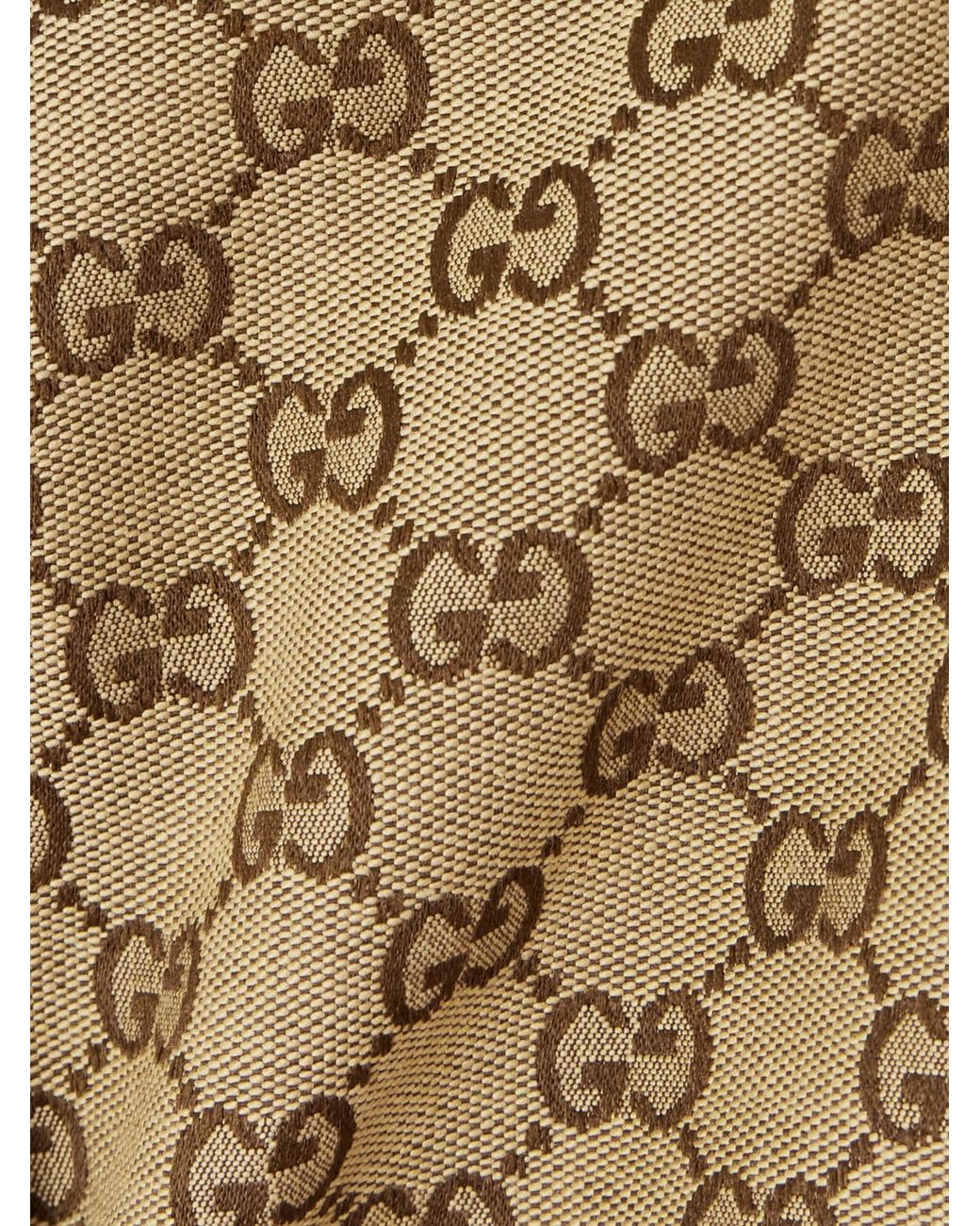 Gucci Natural Cropped Cotton-Blend Canvas-Jacquard Straight-Leg Pants