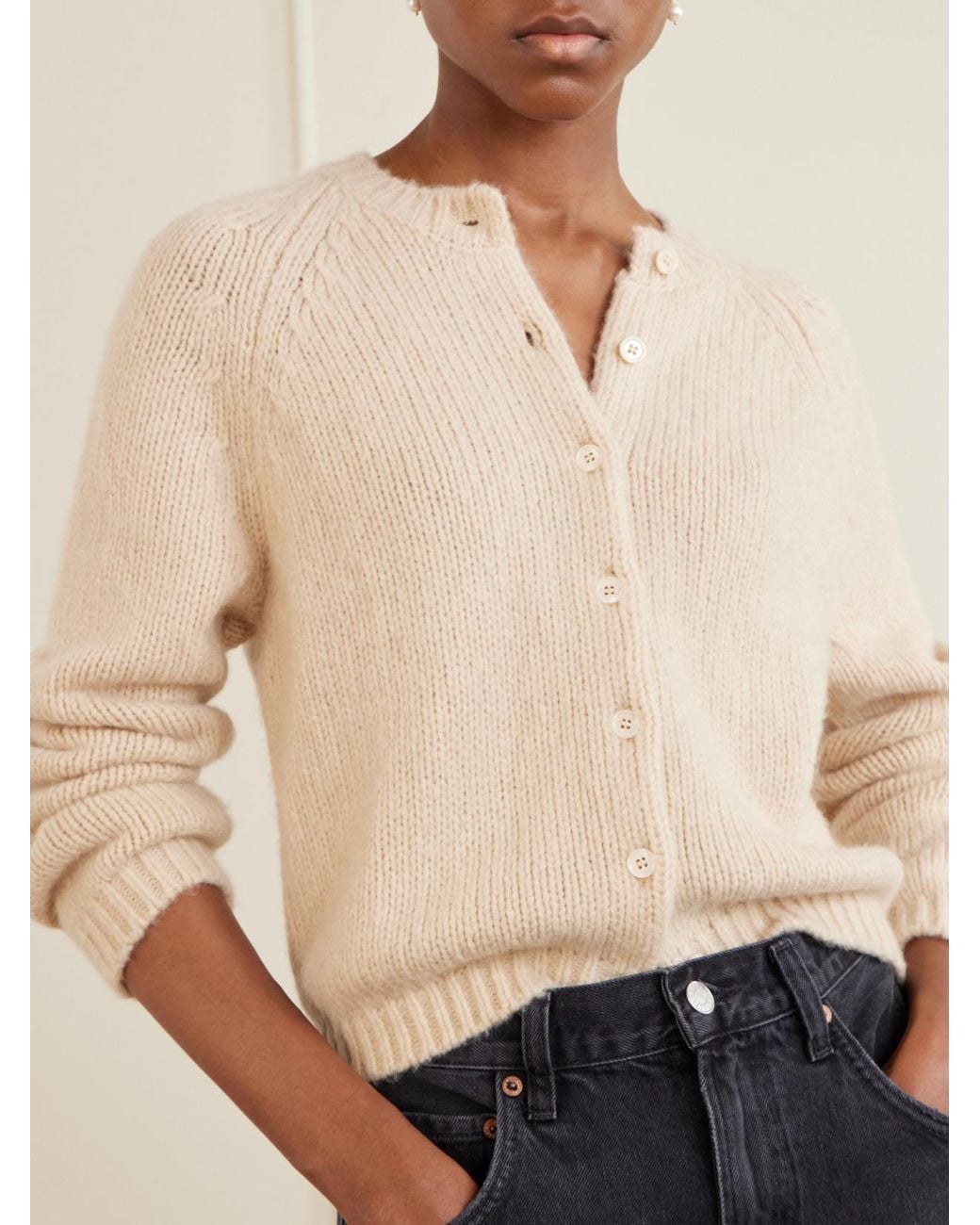 Doen Natural Darcy Wool And Cashmere-Blend Cardigan
