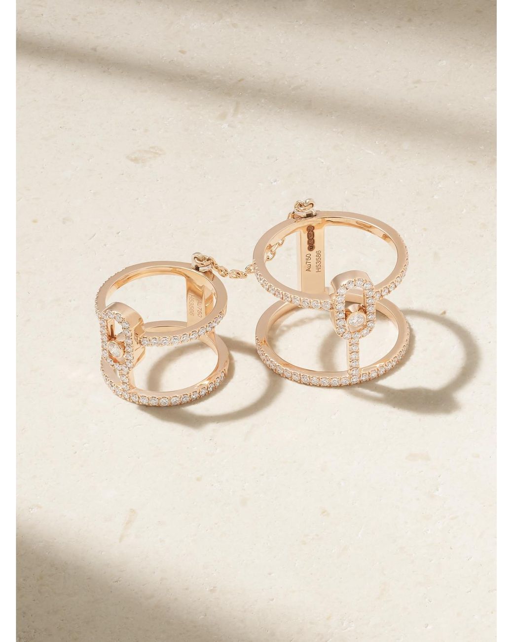 Messika Natural Move Uno Double Convertible 18-Karat Rose Diamond Ring