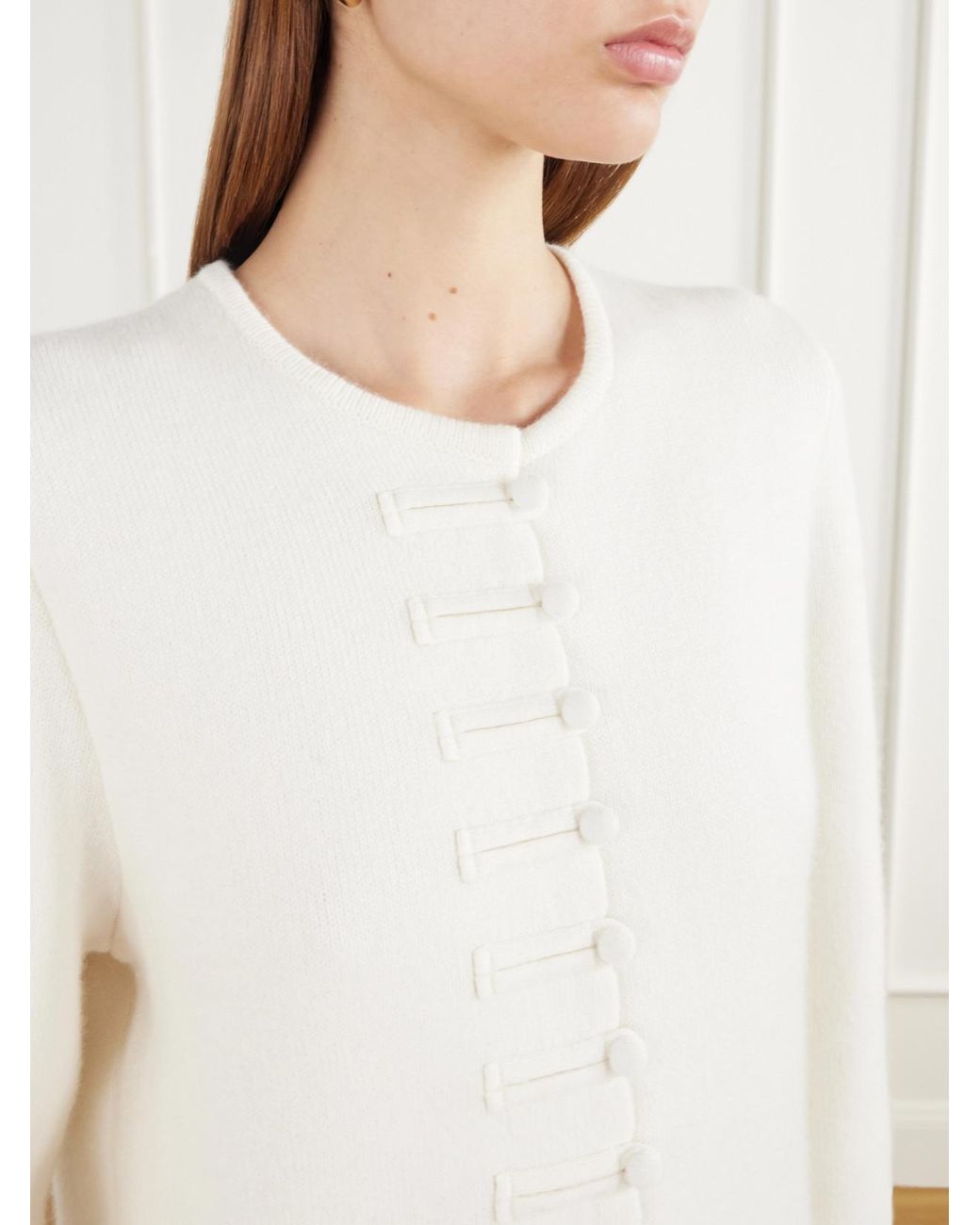 Lisa Yang White Han Fu Cashmere Knitted Jacket
