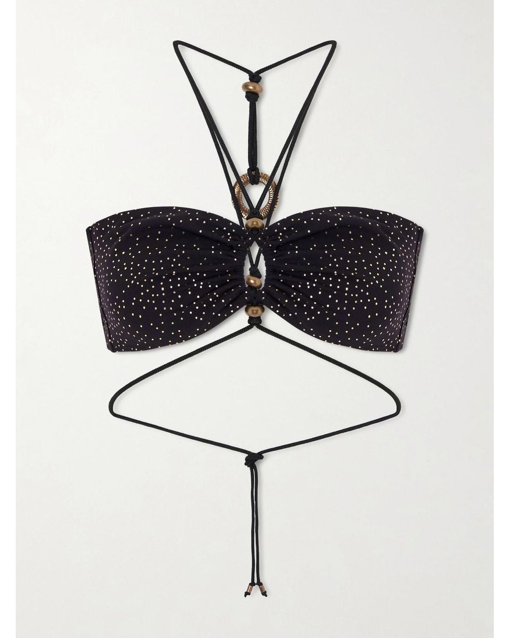 Isabel Marant White Analia Polka-Dot Bikini Top