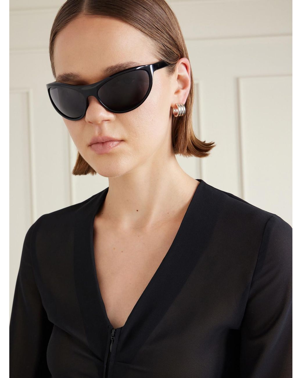 THISTLES Black The Lex D-Frame Acetate Sunglasses