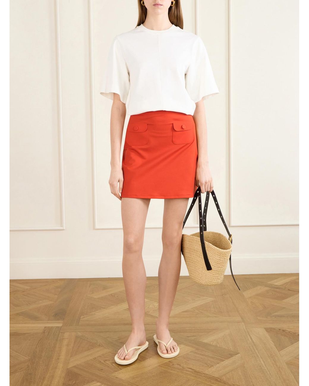 Eres Red Maritime Stretch-Jersey Mini Skirt