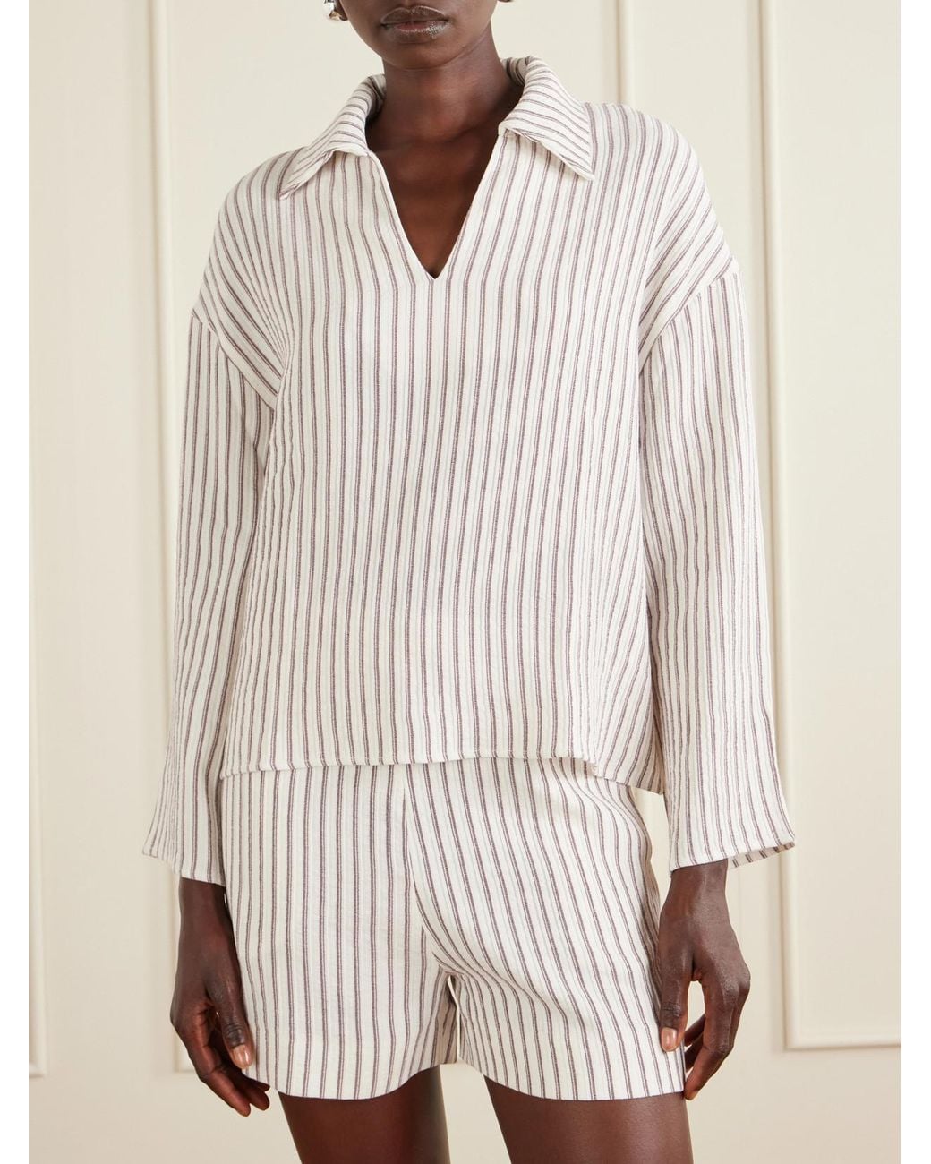TOVE Natural Striped Seersucker Shirt