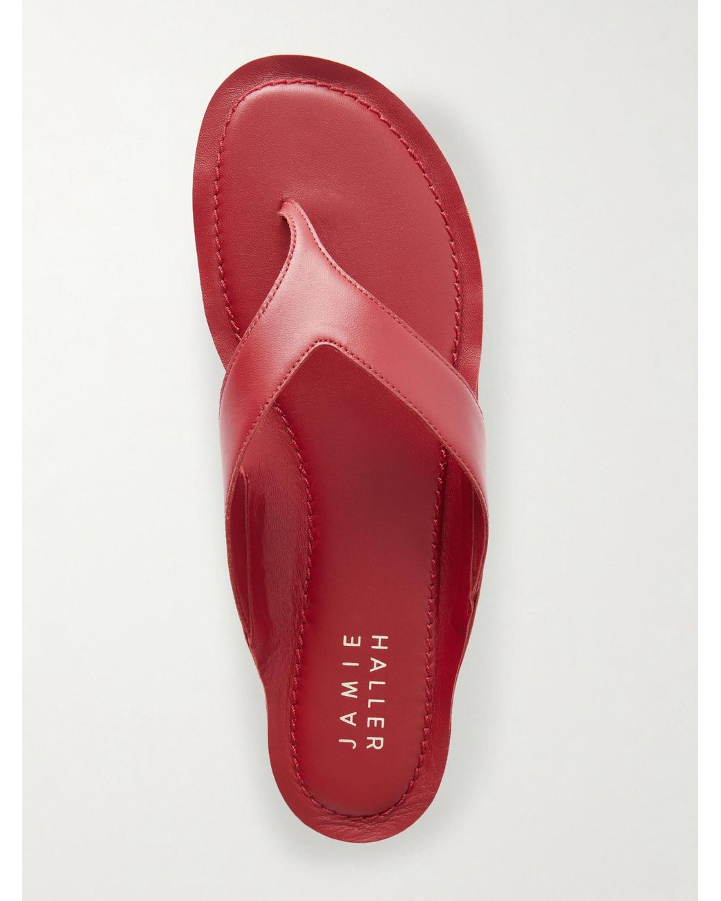 Jamie Haller Red The San Diego Leather Thong Sandals