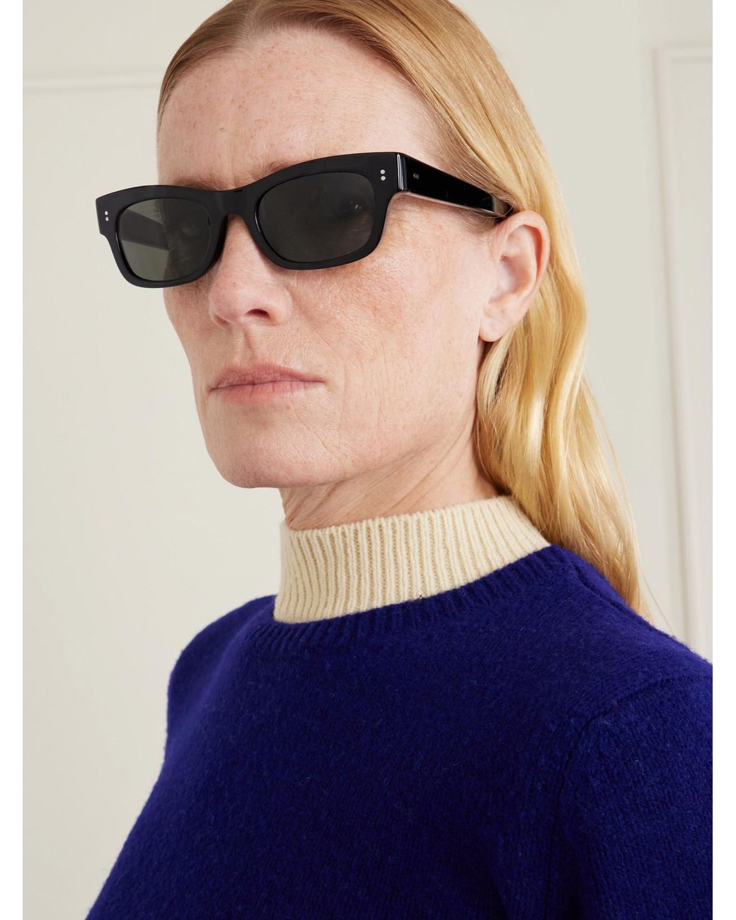 Oliver Peoples Gray Sonia D-Frame Acetate Sunglasses
