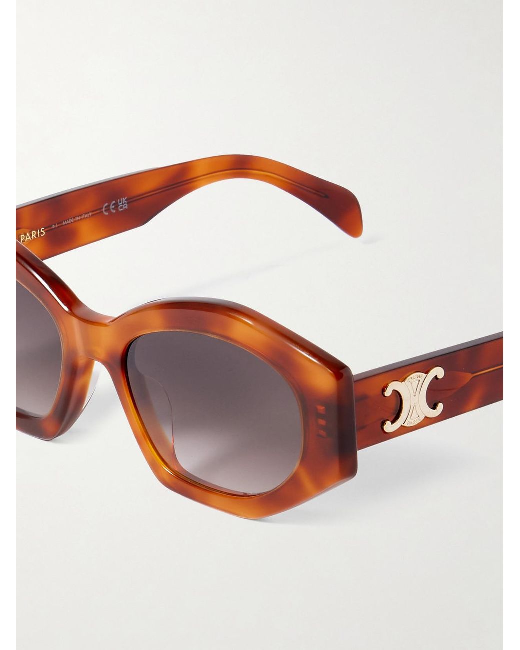 Céline Brown Triomphe Cat-Eye Acetate Sunglasses
