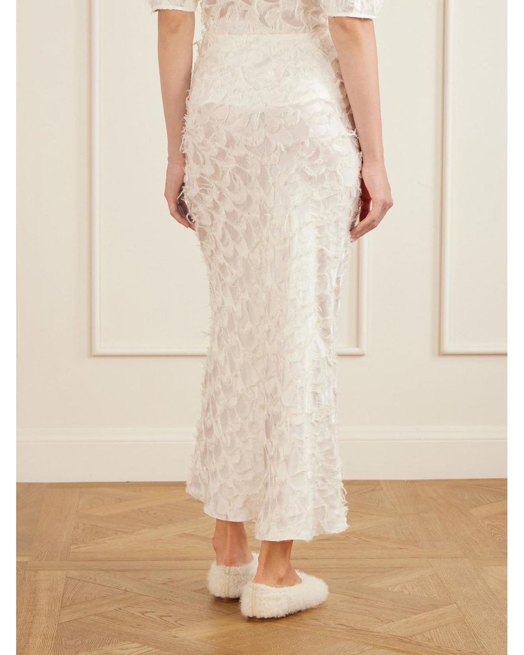 Gabriela Hearst White Frei Fil Coupè Silk And Wool-Blend Maxi Skirt